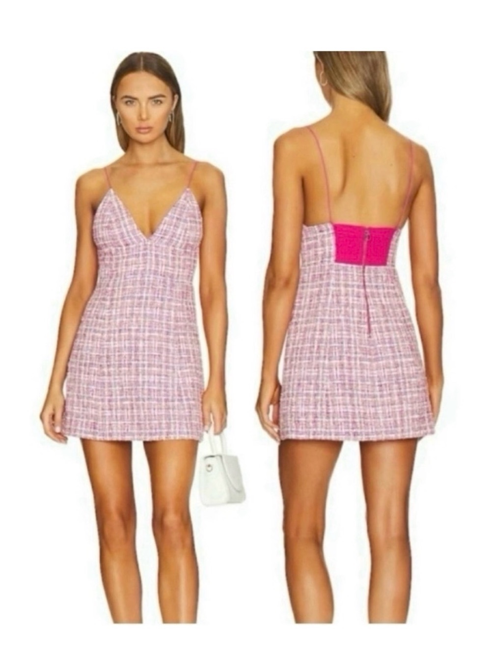 House of Harlow 1960 Pink Tweed Mini Dress